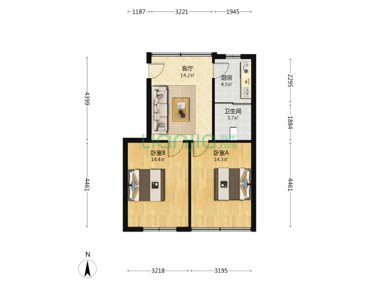 溧水中山路 2室1厅1卫 58平方
