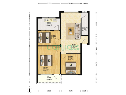 南坛路一段176号 3室1厅1卫 82平方