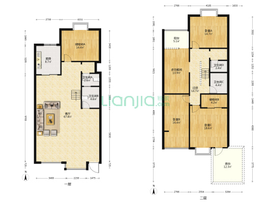滇池星城星逸湾  4室1厅4卫 225平方