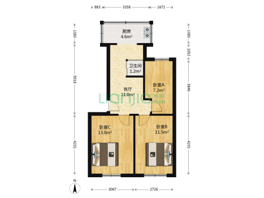 新城小区 3室1厅1卫 66平方