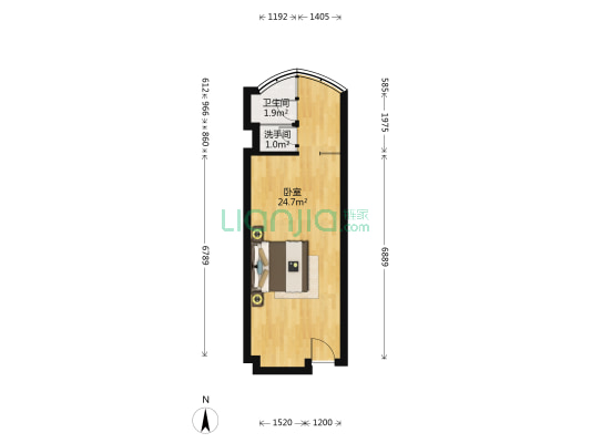 青羊东一路4号 1室0厅2卫 41平方