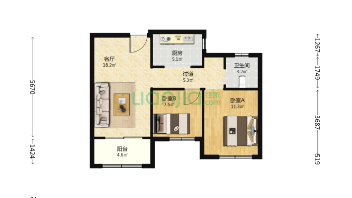 孙家官庄二手房实景图