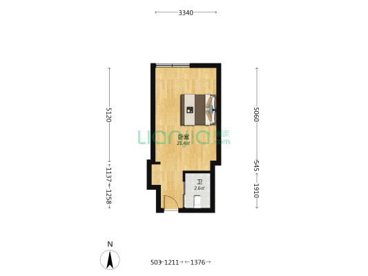 天安大厦 1室0厅1卫 35平方