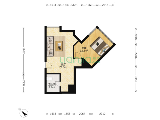 嘉汇新城汇商中心 1室1厅1卫 69平方