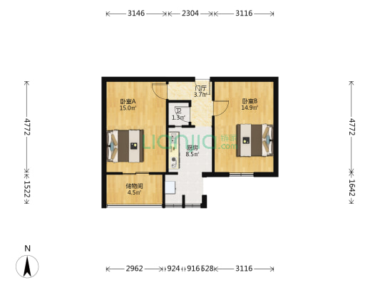 临江路16号 2室0厅1卫 49平方