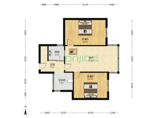 龙山路58号 2室1厅1卫 81平方