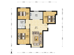 高铁新干线 3室1厅 南 北-涿州高铁新干线户型图