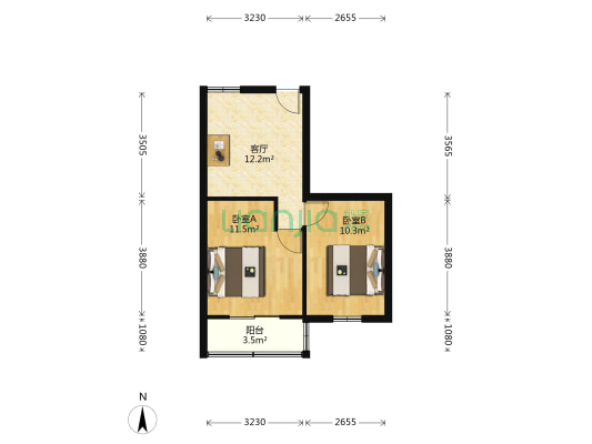 安吉路 2室1厅0卫 53平方