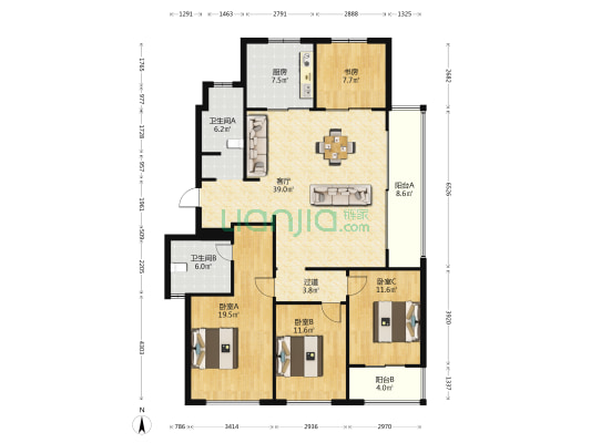 和樾府 4室1厅2卫 147平方