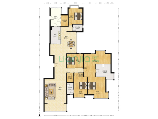 粤海丽江花园 5室2厅3卫 283平方