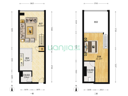 敏捷上品公馆 1室1厅2卫 32平方