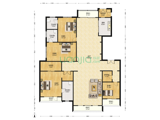 沈阳星河湾 4室1厅3卫 308平方