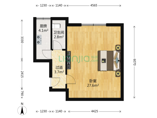 烟台道(和平区) 1室0厅1卫 29平方