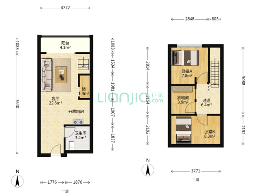 誉瀛新天地 2室1厅1卫 47平方
