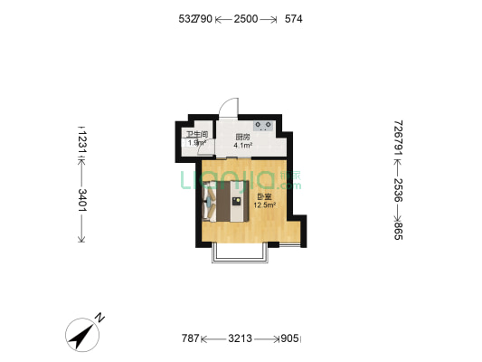 恒邦C元素 1室0厅1卫 28平方
