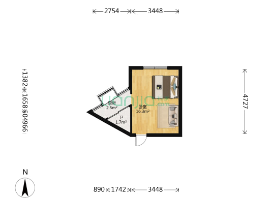 多佳佳南园小区 1室0厅1卫 30平方