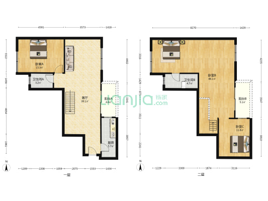 海联商住小区 3室1厅2卫 146平方