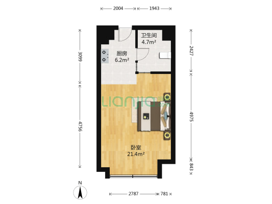 才智汇广场 1室0厅1卫 51平方