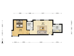 华融现代城朝北大一居，采光好，视野好，有证可贷款-涿州华融现代城户型图