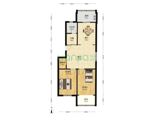 供电公司逍遥津北区 2室2厅1卫 72平方