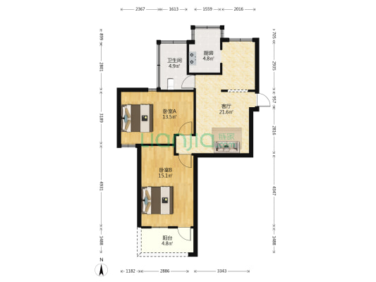 都司巷19号新村 2室1厅1卫 69平方