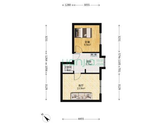 拐枣树街28号 1室1厅1卫 42平方