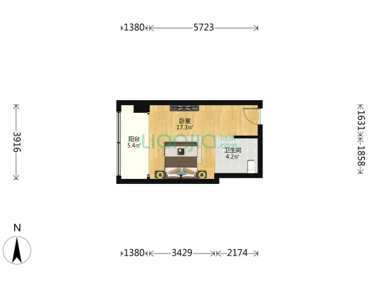 金水湾 1室0厅1卫 40平方