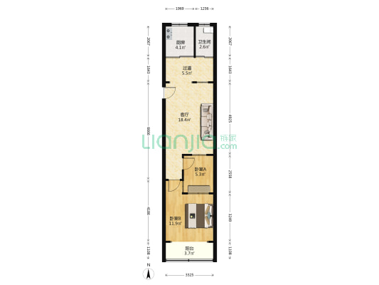 淞宝路160弄 2室1厅1卫 62平方