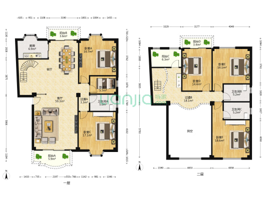 莲花花园 6室1厅3卫 246平方