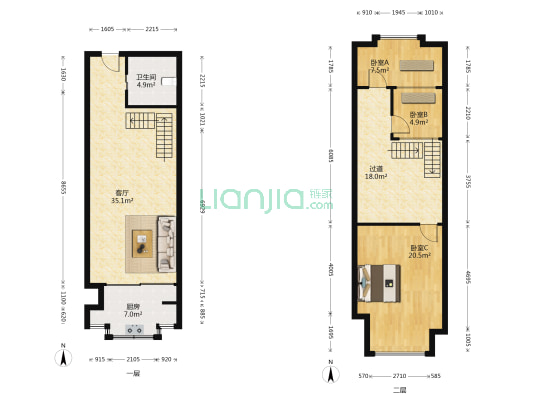 利得国际 3室1厅1卫 75平方