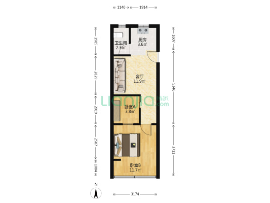 公元新村 2室1厅1卫 42平方