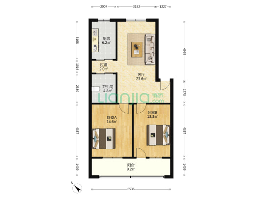 友谊新村(句容市) 2室1厅1卫 90平方