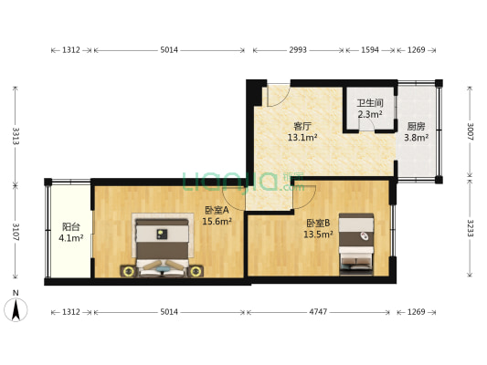 锦江北里 2室1厅1卫 63平方