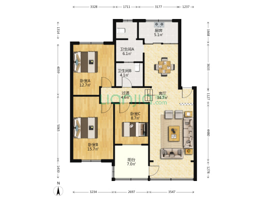临天路九弄49号 3室1厅2卫 114平方