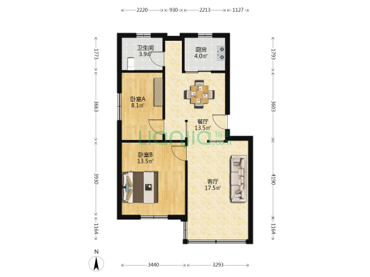 通达小区 2室2厅1卫 73平方