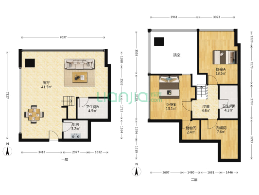 申花印月 2室1厅2卫 66平方