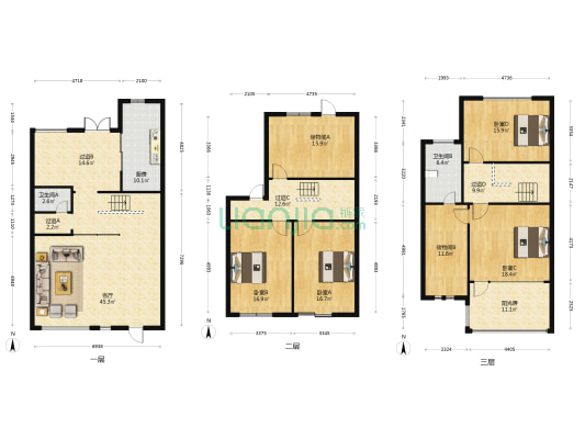 东岸紫园 4室1厅2卫 246平方