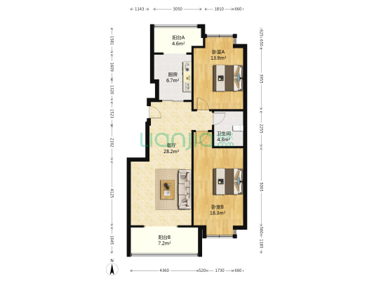 京南绿洲一期 2室1厅1卫 98平方