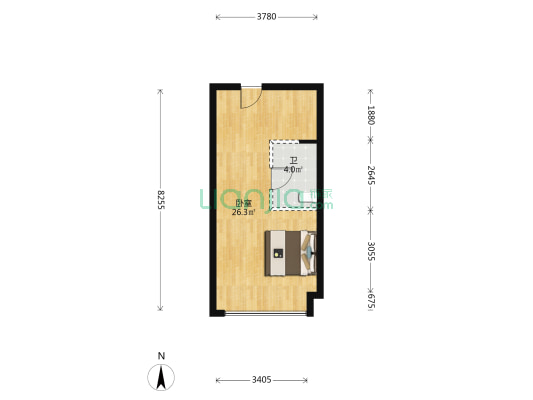 润和国色公馆 1室0厅1卫 43平方