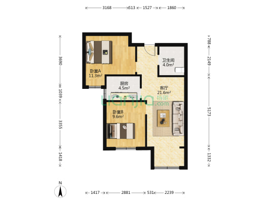 中东新生活 2室1厅1卫 71平方
