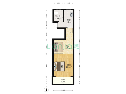 康泉小区 1室1厅1卫 46平方