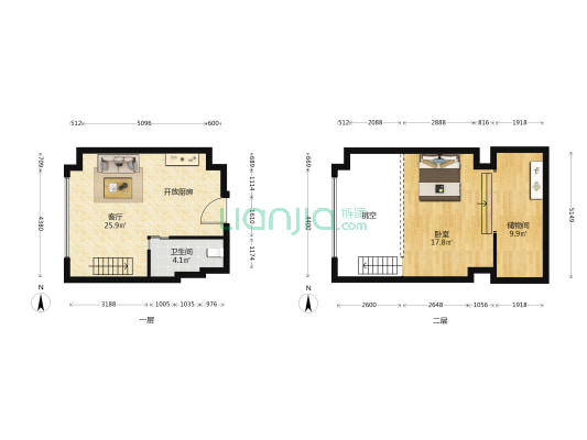 锦粼天序 1室1厅1卫 51平方