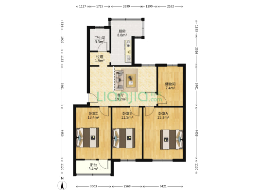 郑大西南生活区 3室1厅1卫 97平方