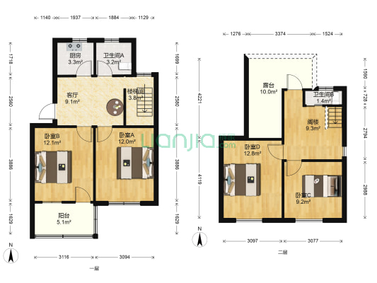 金鱼湾新村 4室1厅2卫 60平方