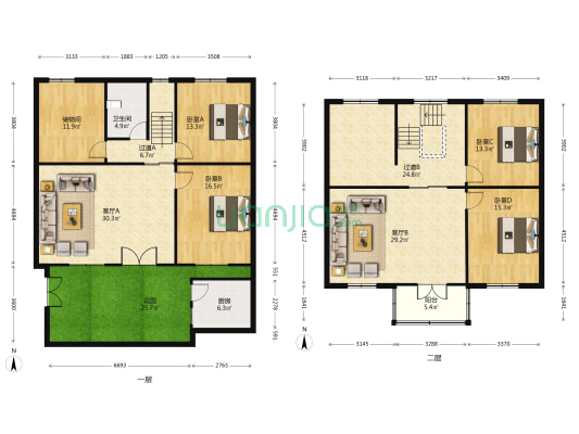 黄朝四巷 4室2厅1卫 207平方