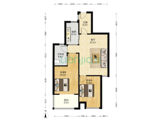 万霖骏都 2室1厅1卫 82平方