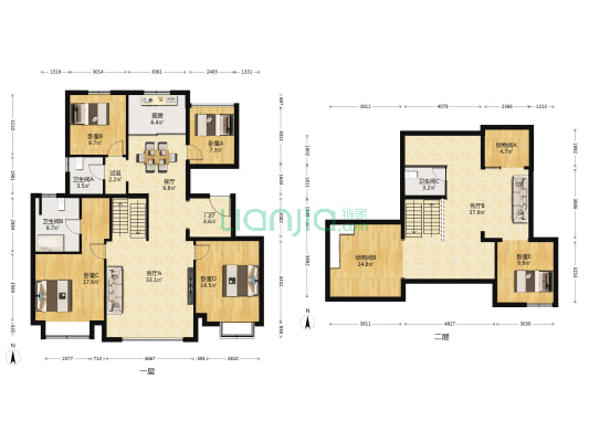 中国铁建花语金郡 5室3厅3卫 152平方