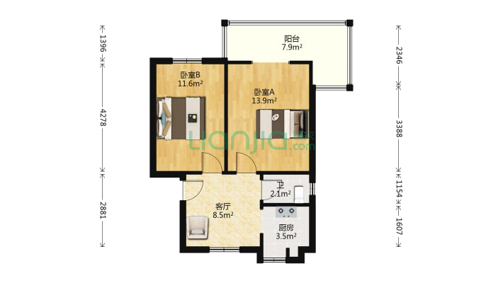 毛纺宿舍二手房实景图
