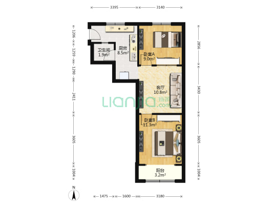 曹杨六村 2室1厅1卫 55平方