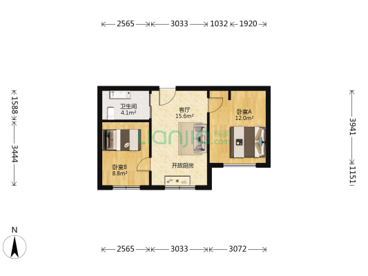 金馨园一区 2室1厅1卫 54平方